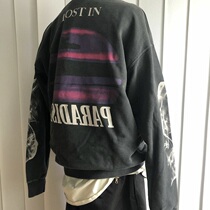 ASKYURSELF VINTAGE Purple Sunset Tide Brand High Street Loose Couples Round Neck Sweat Men ins