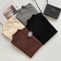 Acha and Agu four-color semi-turtleneck sweater men autumn and winter thick base base shirt