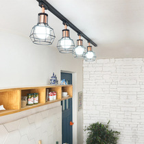 Nordic creative led track light wrought iron retro industrial style commercial simple modern clothing store track strip spotlight
