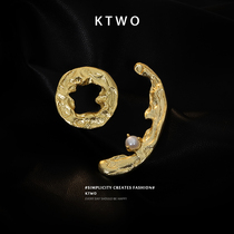 French advanced sense European and American light luxury style irregular 2021 new simple earrings female Net red tide ear ornaments