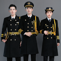 Hotel security mauling coat overalls men and women winter property image post concierge uniform length plus cotton thickening