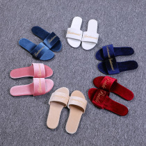 Bridal slippers autumn and winter bridesmaid wedding wedding ladies dressing gown matching shoes gold suede embroidered wedding