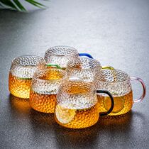 Glass mug Home suit Living room minimalist frescoed sen teacup linen Wind water glass female child juice milk