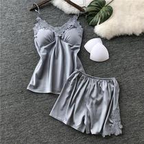 Women's Sexy Lingerie Silk Nightgown Female pajamas Lace Nig