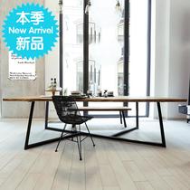 Nordic Desk Computer Desk Rectangular Solid Wood Meeting Table Long Table Minima Modern Tea Table Bench Talks C Talk