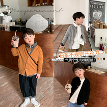 Yuanyuan home boy spring clothes 2021 New Korean childrens sweater cardigan baby sweater coat foreign tide