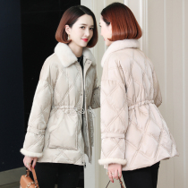 zqqz new whole mink mink fur collar fur goose down jacket women short temperament big brand thin coat 2005
