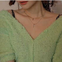 stylenanda Korean official website 20 summer new cross pendant different necklace two-piece set