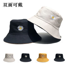 Xiao Zouju embroidered fisherman hat Korean version GD Quan Zhilong the same section of men and women sunscreen sun visor double-sided hat basin hat couple
