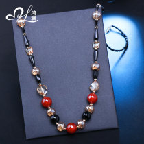 Sweater chain long Joker high-end atmospheric necklace female pendant 2021 new clothes jade flower Jade autumn and winter high-end