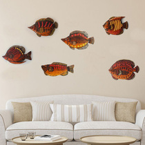 Kindergarten wall decoration creative three-dimensional wooden cute ocean tropical fish wall sticker entrance aisle background wall decoration