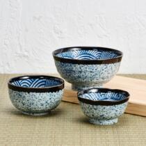 Ceramic king]Japan imported Mino-yaki Qinghai corrugated underglaze ceramic rice bowl Noodle bowl Soup bowl Multi-purpose bowl tableware