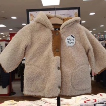 Export Korean small and medium-sized childrens clothing 19 Winter lamb men and women baby cloth plush jacket hooded cotton-padded clothing