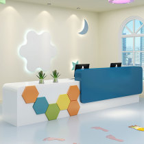 Company Front Office Creative Baking Paint Brief Modern Office Front Desk Desk Reception Desk Early Education Service Desk Cashier Desk Bar Counter