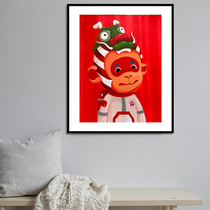 (Limited to 99 Edition) Chen Jianzhou Smile 3 0 silk screen print with framed 80*66cm decorative painting