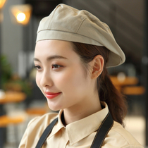 Western restaurant Coffee shop Front desk Restaurant Bread hot pot shop Hotel milk tea waiter Autumn and winter work hat Forward hat