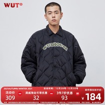 (WUT official store) sugar-free series geometric water ripple line embroidery logo cotton jacket without weight-bearing coat