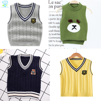 Boys baby knit sweater waistcoat 2020 new spring and autumn slim child Han version Ocean Wool sweater slim vest