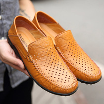 2022 Summer Breakthrough Bean Shoes Men Shoes Leather Soft Soft Soft Soft Soft Shoes Mens Leisure Shoes