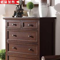 (Good shop) y hee and furniture American all solid wood chest of drawers simple chest of drawers six drawers bedroom locker drawer drawers