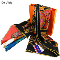 De Lisle Heavyweight Mulberry Silk Scarf Women's Large Square Scarf Silk Scarf Shawl Sunscreen Rhinestone