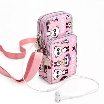 Mobile phone bag Mini small bag vertical three layer coin wallet women shoulder bag fabric wrist arm mobile phone bag hanging neck