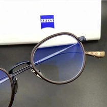 b titanium ultra light glasses frame myopia male and female subsection retro round frame pear shape without clamping head collapse nose beam spectacle frame round face big