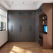  Modern minimalist combination household wardrobe with desk Small apartment bedroom corner cabinet Cloakroom Overall large wardrobe