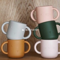 Spot Danish Liewood infant baby silicone training water cup resistant to falling ears handle learning drinking cup