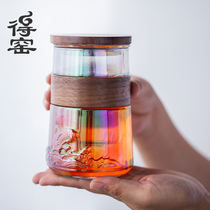 Kiln glass tea water separation tea cup single Japanese filter Tea Office men and women personal Cup