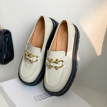 Shoes womens 2021 new thick-soled muffin shoes height-increasing British small leather shoes FAR BV pedal loafers