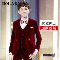  bolada childrens dress Mens middle and large childrens velvet suit Boys  suit flower girl suit catwalk dress suit spring