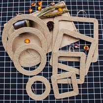 Kindergarten ring creation material creative aerial hanging retro ring square ring hemp rope hanging wall decoration wall decoration