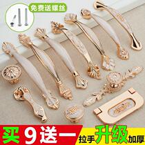 White Cabinet Closet Fancy Wardrobe Handle mobile door Practical cabinet Nordic European-style Cupboard Wine Cabinet Closet