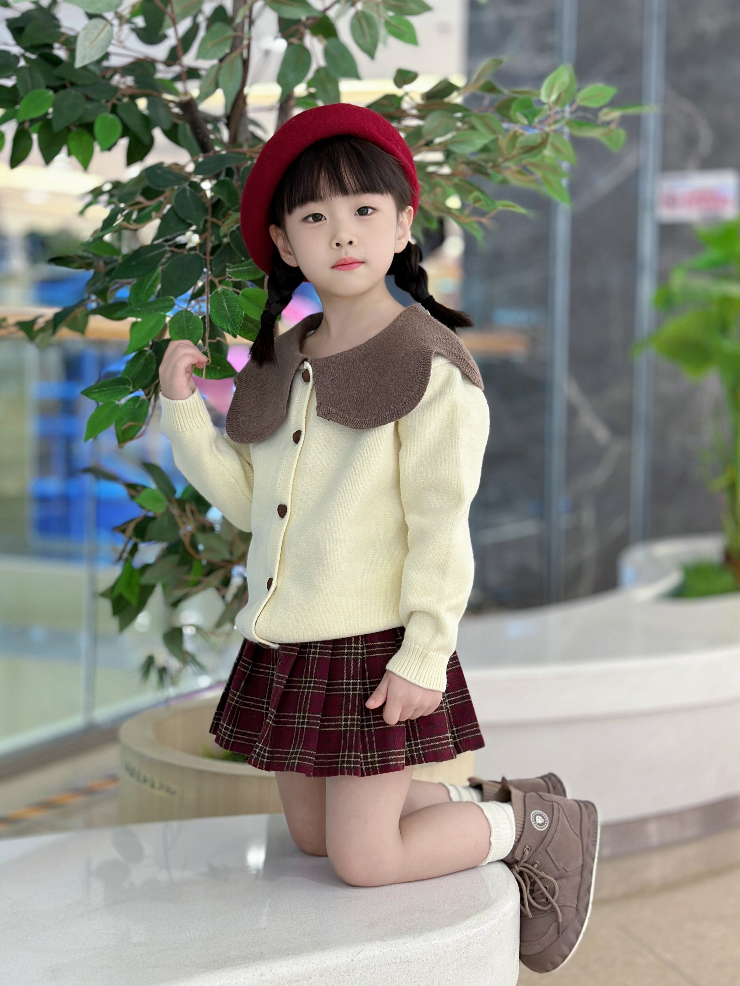 Customer photo for Wool · Wine Red, Small (50-54cm)