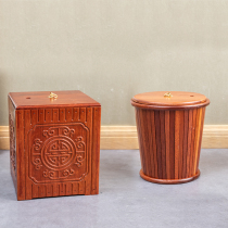 Carving craftsman New Chinese Rosewood bucket kung fu tea set tea tray tea ceremony drainage mahogany trash bin accessories tea bucket