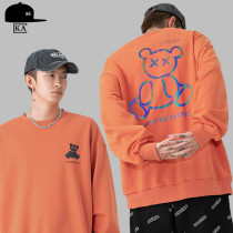 Mens sweater Tide brand bear reflective couple Spring and Autumn New Japanese loose thin shirt mens long sleeve