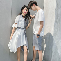 Different lovers summer 2021 new suit short sleeve T-shirt men and women dress Korean version of temperament clothes