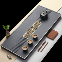 Natural Wujin Stone tea tray retro flow window home simple whole stone Tea Table large tea tea set drainage style
