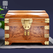 Golden nanmu small leaf Zhennan mirror box wooden jewelry box jewelry box cosmetic box gift collection ornaments
