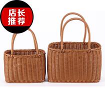 Tenvine Wood Home Imitation Vine choreography Woven Bag Shopping Basket Buy Vegetable Basket J Hand Flower Basket Picnic Basket