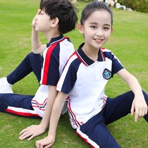 College style short sleeve set for primary and secondary school students customized childrens sports class uniforms teacher uniforms kindergarten uniforms