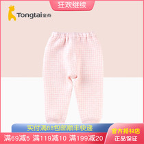 Tongtai new winter baby clothes elastic waist thick trousers 3-1 8 yue male female baby solid color warm pants