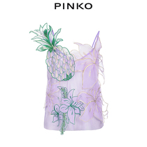 PINKO womens gentle temperament slim fashion three-dimensional floral styling suspenders top 1B14BS5555