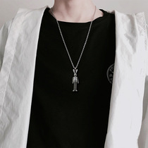 Titanium steel movable rabbit necklace female ins simple temperament personality toy rabbit sweater chain net red wild pendant