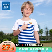 True Vis boys short sleeves T-shirt Spring Summer New Kids Crewneck Striped Tops Car Pattern Kids