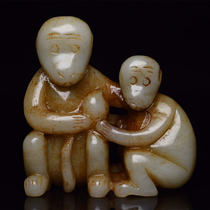 Hetian Jade old material Spirit Monkey longevity-A8614