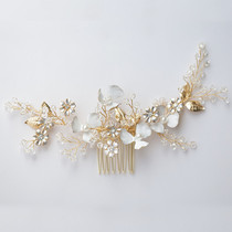 ins Elegant crystal imitation enamel Retro European Korean bridal hair comb hair accessories Photography travel headdress decoration