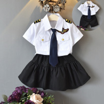 Navy style brother and sister suit mens clothing summer childrens tide Ocean Air young childrens clothes boys and boys