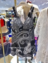 Hua Geer one-piece skirt with Four Corners and thin gathering classical print swimsuit WZ1069 domestic